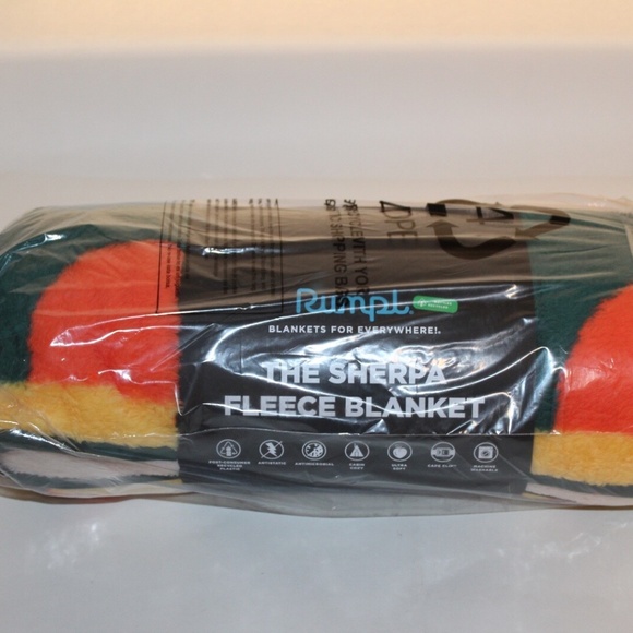 NWT Rumpl Sherpa Fleece Polyester Throw Blanket 50 x 70 Geotile Harvest Color - Picture 4 of 6